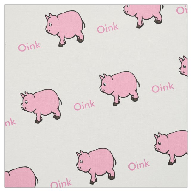 Rosa Minischweine und Oink Gewebe Stoff (Muster)