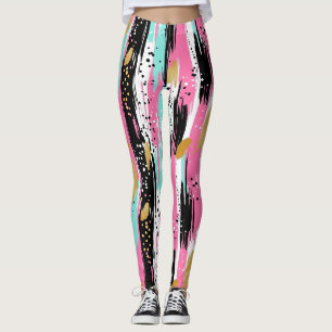 Rosa Mint Gold Luxus Abstract Leggings