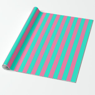 Rosa Mint Grün Streifen Design  Geschenkpapier