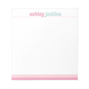 Rosa & Mint Moderne Namens Minimalistische Notizbl Notizblock