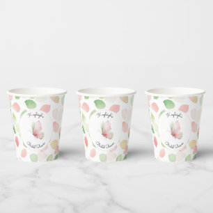 Rosa Minze Floral Schmetterling Braut Dusche Pappbecher
