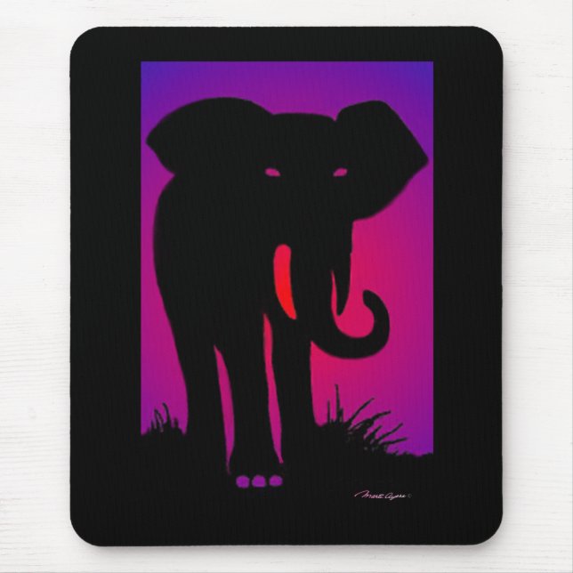 Rosa mit Augen Elefant-Mausunterlage Mousepad (Vorne)