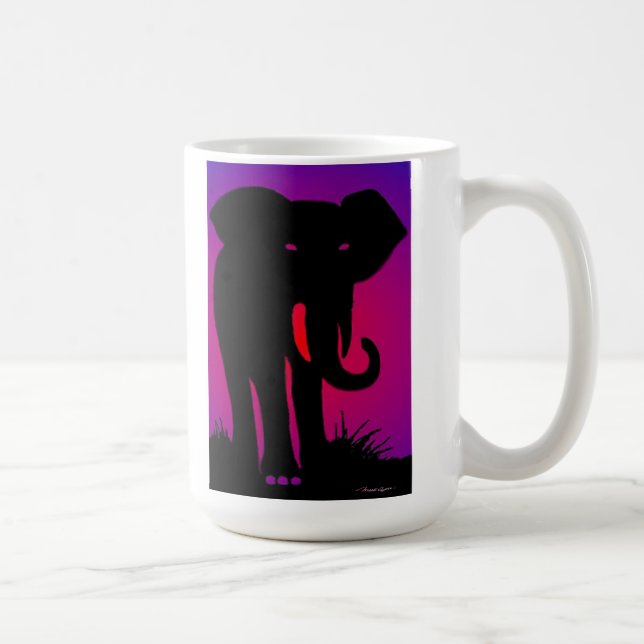 Rosa mit Augen Elefant-Tasse Tasse (Rechts)