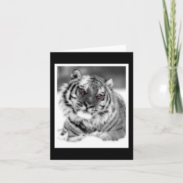 Rosa Mit Augen Tiger Karte (Vorderseite)