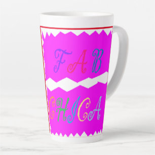 Rosa mit bestickter Textzeichnung Milchtasse