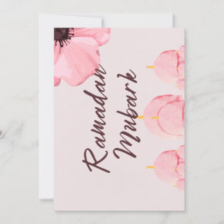 Rosa mit Blumen Ramadan Mubark Einladung