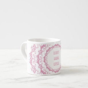 Rosa mit BlumenMandala. Name Espressotasse