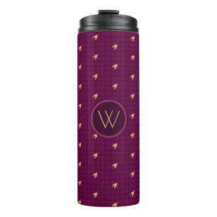 Rosa mit goldakzent Hahnentrittmuster Thermal Tumb Thermosbecher