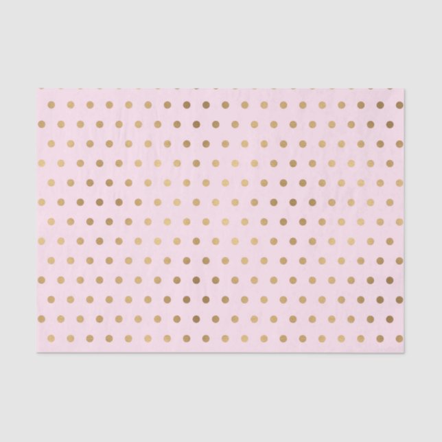 Rosa mit goldenen Polka-Punkten (Design 46 rosa Se Seidenpapier (Vorderseite)