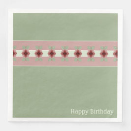 Rosa mit hellgrün serviette