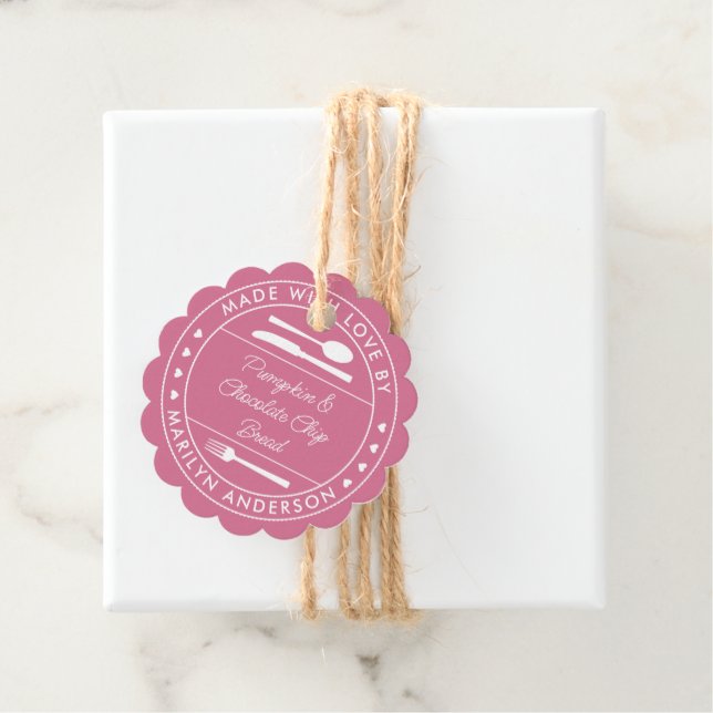 Rosa mit Liebe-Lebensmittelgeschenk Geschenkanhänger (Beispiel)