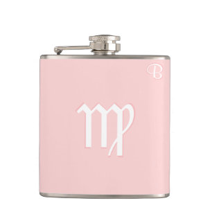 Rosa Mit Monogramm Flasche - Zodiac - Virgo Flachmann