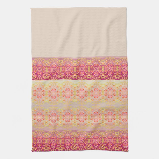Rosa mit Muster Geschirrtuch (Vertikal)