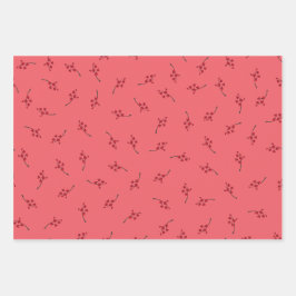 Rosa mit Red Berries Weihnachtspapier Geschenkpapier Set