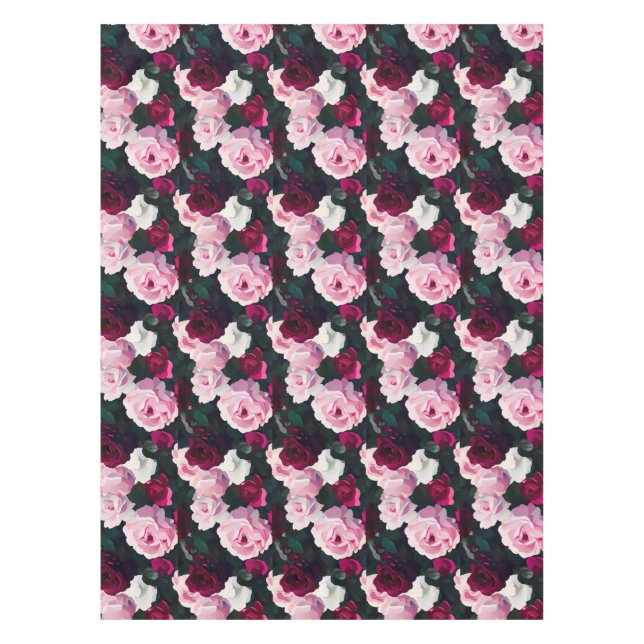 Rosa mit rosa und roter Farbe bemalt Tischdecke (Vorderseite)