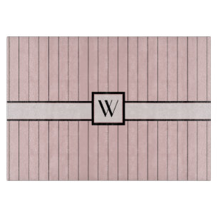 Rosa mit schwarzem Pinstreifen glänzende Tafel Schneidebrett