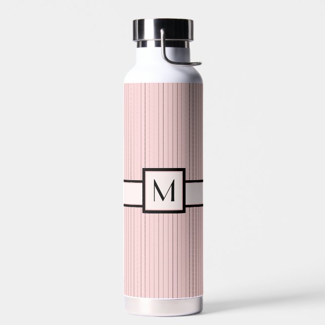 Rosa mit schwarzem Pinstreifen Trinkflasche (Links)