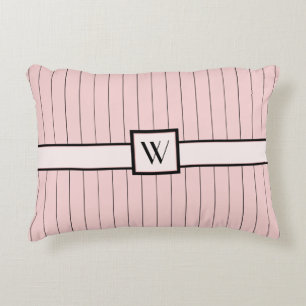 Rosa mit schwarzen Pinstripes Akzent Kissen