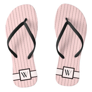Rosa mit schwarzen Pinstripes Flip Flops
