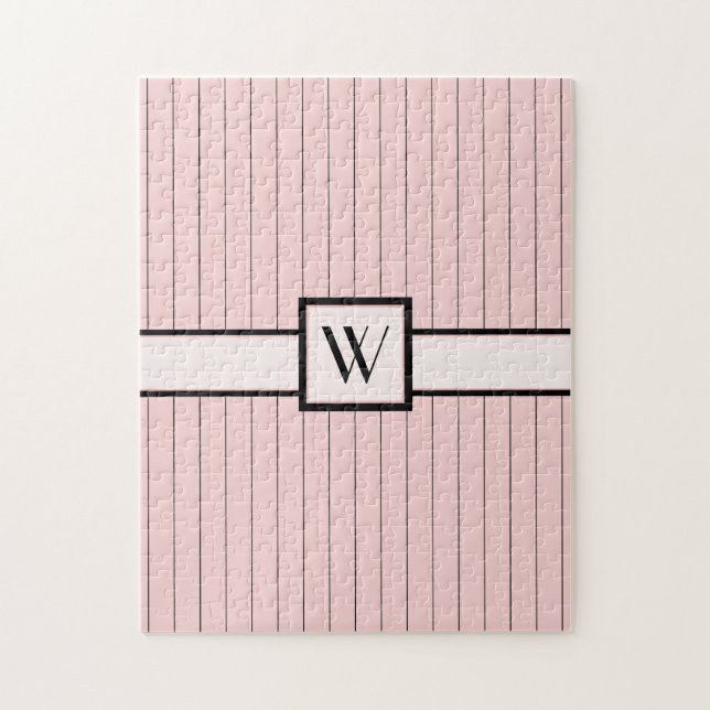 Rosa mit schwarzen Pinstripes Puzzle (Vertikal)