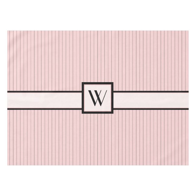 Rosa mit schwarzen Pinstripes Tablette Tischdecke (Vorderseite (Horizontal))