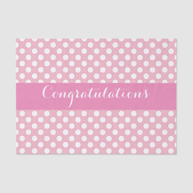 Rosa mit weißem Polka-Punkt Seidenpapier (Vorderseite)