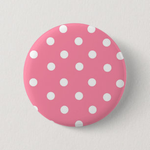 Rosa mit weißem Punkt-Knopf Button