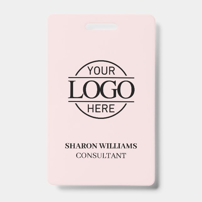 Rosa Mitarbeiter-ID mit benutzerdefiniertem Firmen Ausweis (Vorderseite)