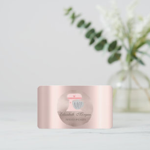 Rosa Mixer Herz Roségold Kreis Visitenkarte