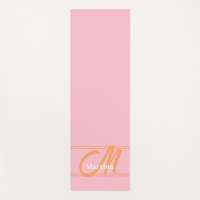 Rosa Modern Monogram, Initial Yoga Mat Yogamatte (Vorderseite)