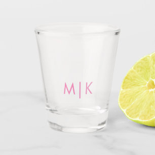 Rosa Modern Monogram Schnapsglas