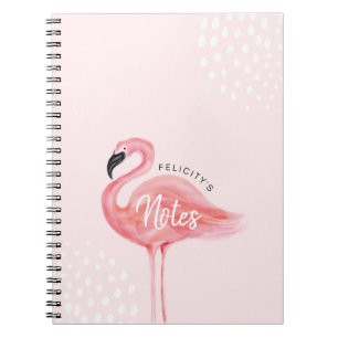 Rosa moderne Aquarell-Flamingo-Illustration Notizblock