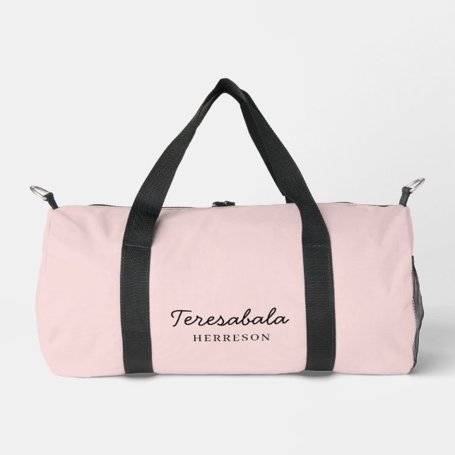 Rosa moderne Brautjungfern-Schrift-Design Duffle Bag (Vorderseite)