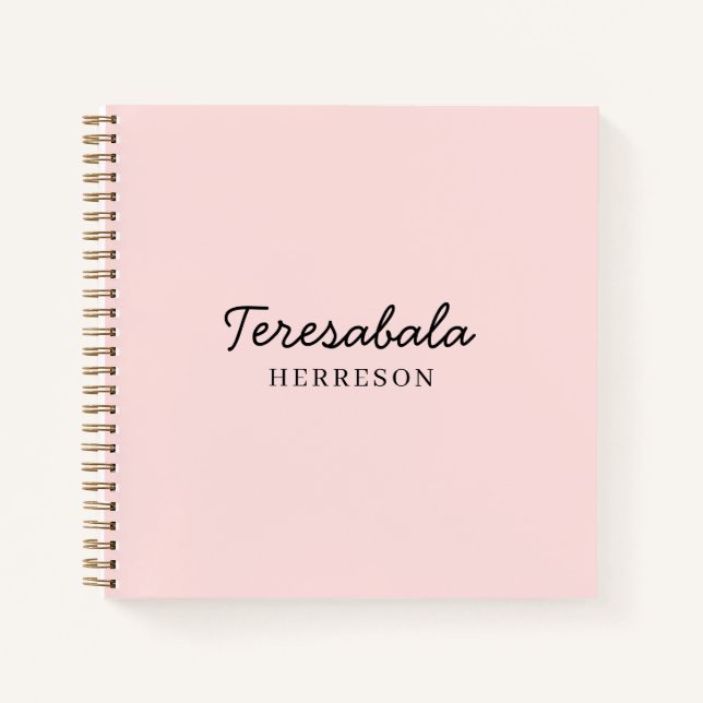 Rosa moderne Brautjungfern-Schrift-Design Notizbuch (Vorderseite)