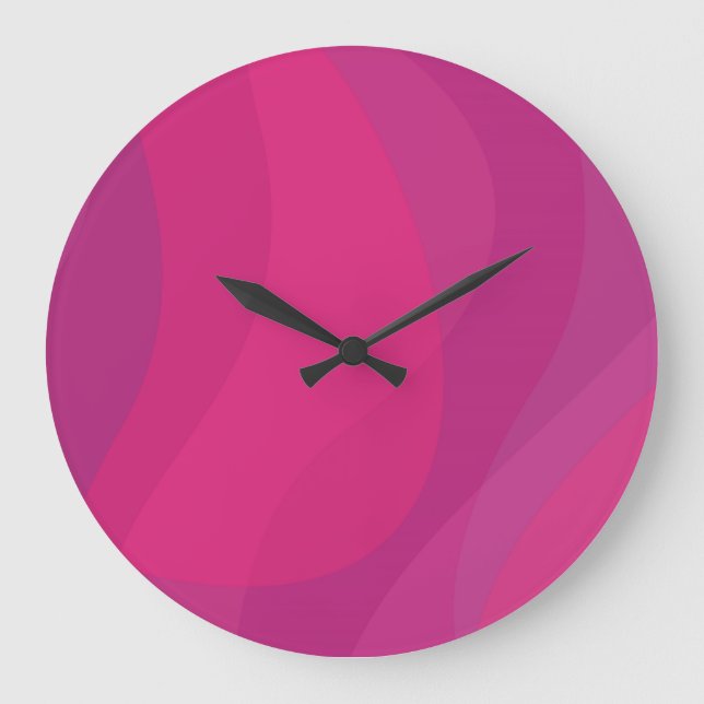 Rosa, moderne, coole, trendige, urbane Wide-Illust Große Wanduhr (Vorderseite)