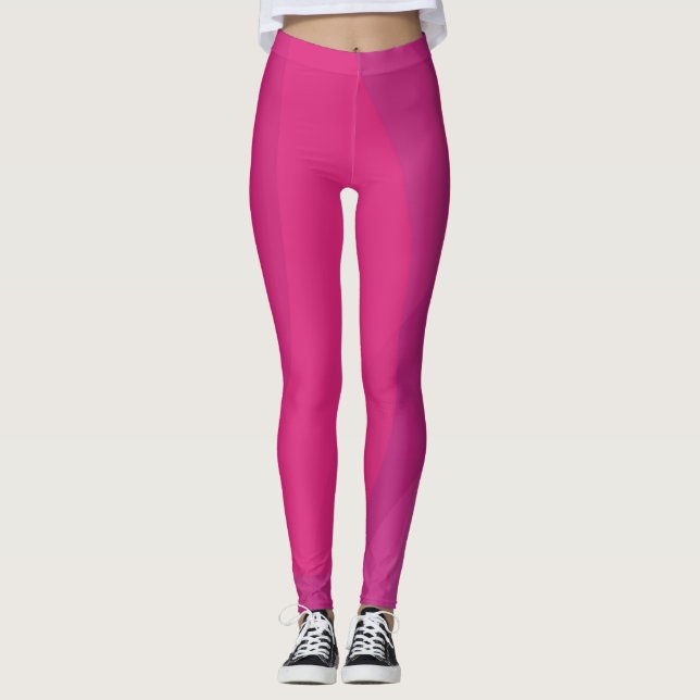 Rosa, moderne, coole, trendige, urbane Wide-Illust Leggings (Vorderseite)