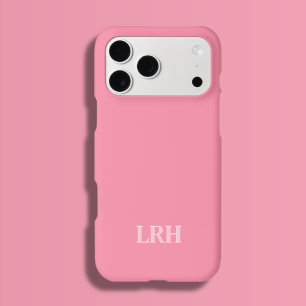 Rosa moderne doppelte einfache Anfangsmonogramm iPhone 15 Pro Hülle