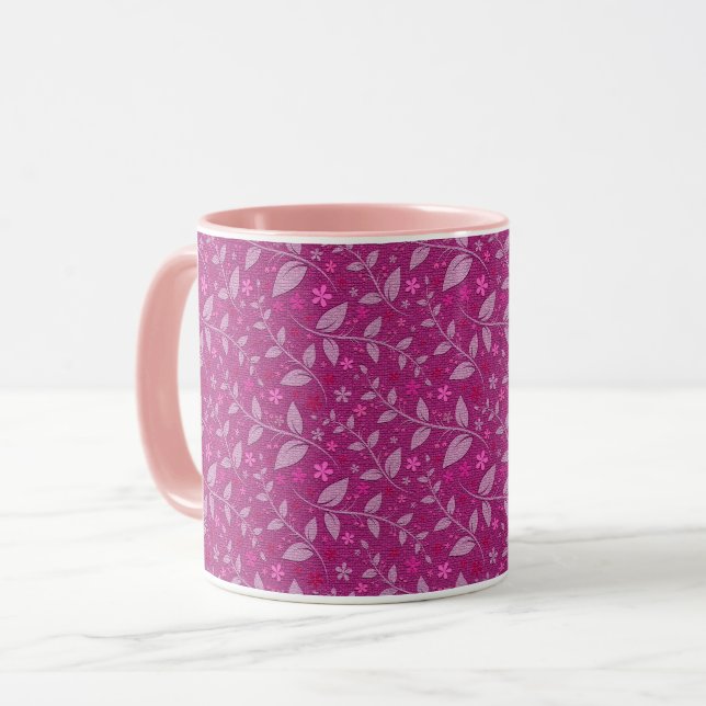 Rosa Moderne Elegante Tasse (Vorderseite Links)