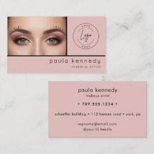 Rosa moderne Foto-Make-up Visitenkarte