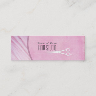 Rosa Moderne Haare Stylist Salon Schere Mini Visitenkarte