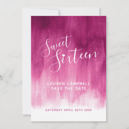 Rosa Moderne Kunst 16 . Geburtstag Geburtstag Save The Date