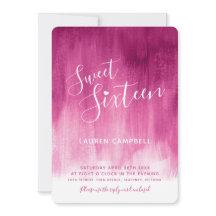 Rosa Moderne Kunst Einladungen 16 . Geburtstag