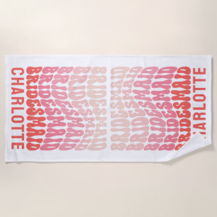 Rosa moderne mädchenhafte Retro-60er Jahre einfach Strandtuch