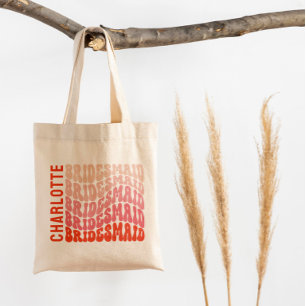 Rosa moderne mädchenhafte Retro-60er Jahre einfach Tragetasche