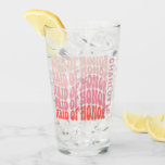 Rosa moderne mädchenhafte Retro-Trauzeugin der 60e Glas<br><div class="desc">Rosa und rot gürtelretro einfachen 60er Jahre coole vibes bachelorette Wochenende Trauzeugin Gastgeschenk Glas.</div>