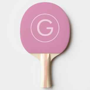 Rosa Moderne Minimal-Monogramm Girly Personalisier Tischtennis Schläger