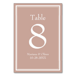 Rosa Moderne Minimalistische Hochzeit Tischnummer