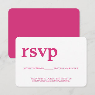 Rosa moderne RSVP ohne postal reservierten Sitzpla Karte