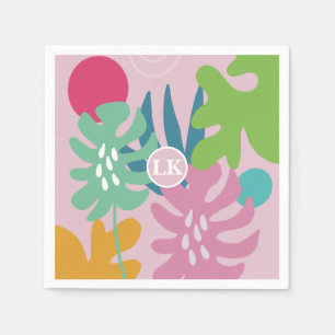Rosa moderne tropische Natur mädchenhaft boho Serviette