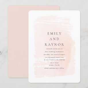 Rosa moderne Wasserfarben-Hochzeit Einladung